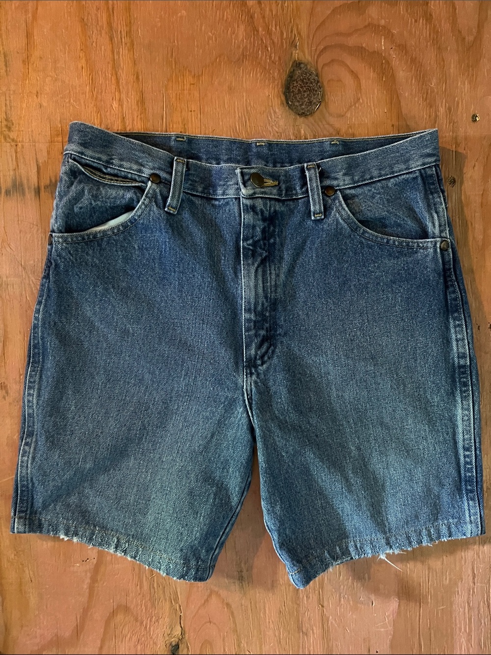 Wrangler Men's Blue Washed Denim Shorts